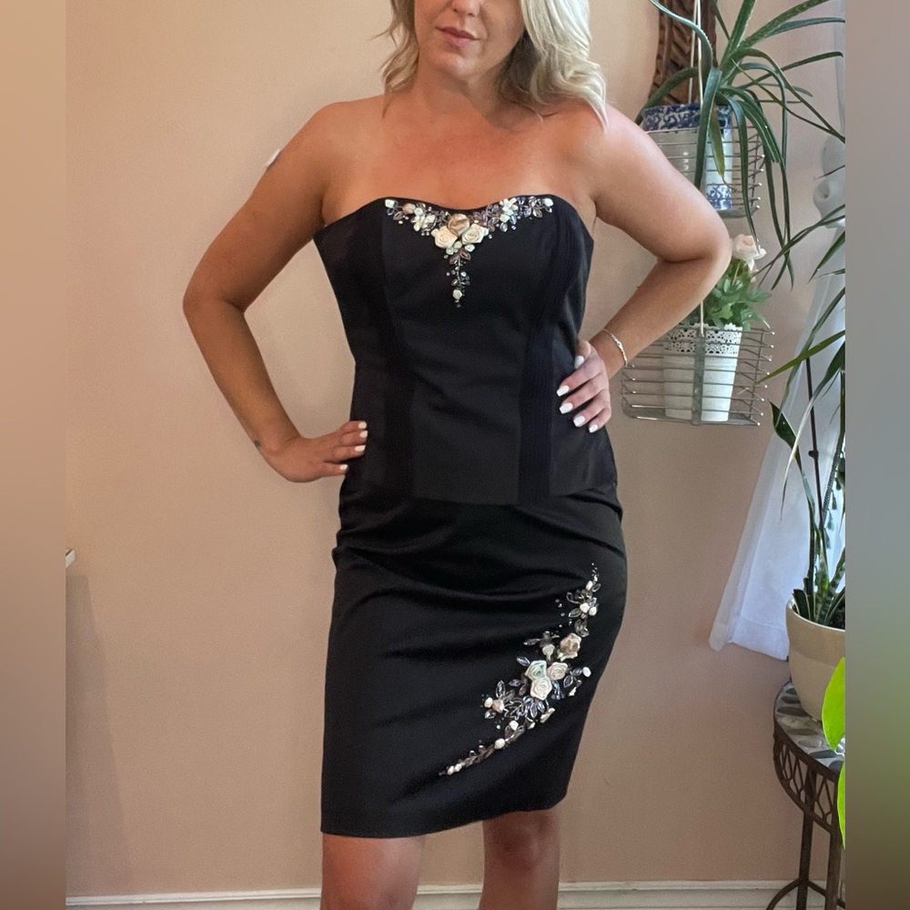 Gorgeous Vintage Satiny Y2K 2 Piece Floral Formal Corset Top & Skirt Set
